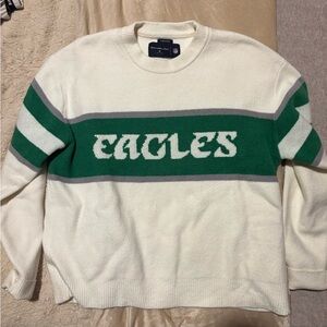 Abercrombie & Fitch Men's Sweater - Green, Gray, and White